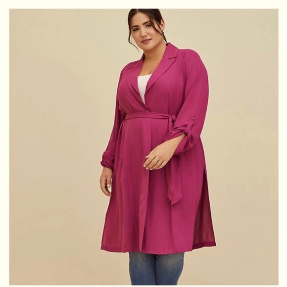 torrid Jackets & Blazers - NWOT Torrid Lightweight Silky/Chiffon Feel Trench coat or Accent Duster/Sweater